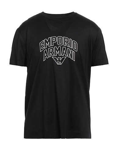 EMPORIO ARMANI T-shirt Black 70% Lyocell, 30% Cotton, Polyester