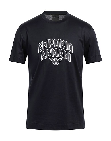 EMPORIO ARMANI T-shirt Midnight blue 70% Lyocell, 30% Cotton, Polyester