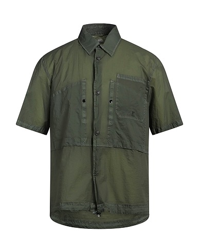 C.P. COMPANY Camicia tinta unita Verde militare 100% Poliammide