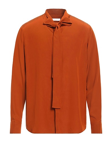 VALENTINO GARAVANI Solid color shirt Rust 100% Silk