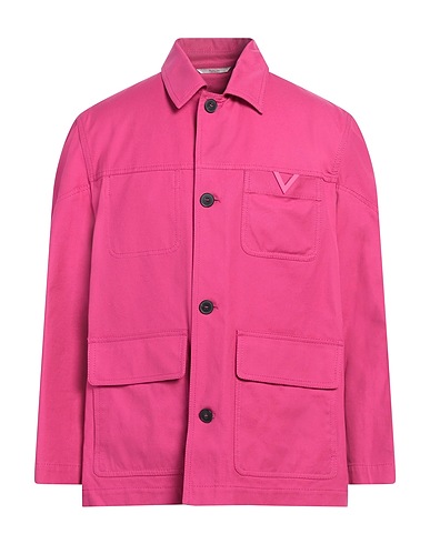 VALENTINO GARAVANI Solid color shirt Fuchsia 98% Cotton, 2% Elastane