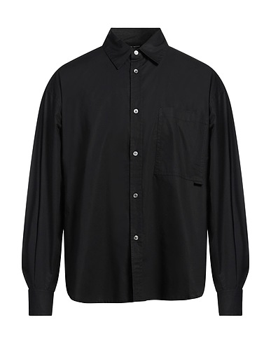 ROBERTO COLLINA Solid colour shirt Black 100% Cotton