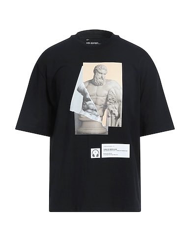 NEIL BARRETT T-shirt Black 100% Cotton, Polyamide, Elastane