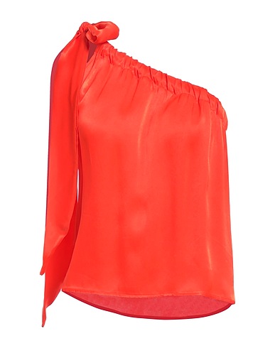 KONTATTO One-shoulder top Tomato red 100% Viscose