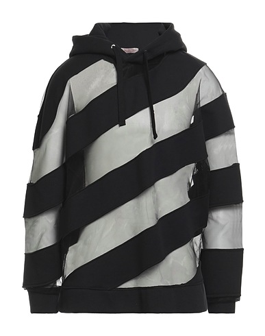 VALENTINO GARAVANI Hooded sweatshirt Black 100% Cotton, Polyamide