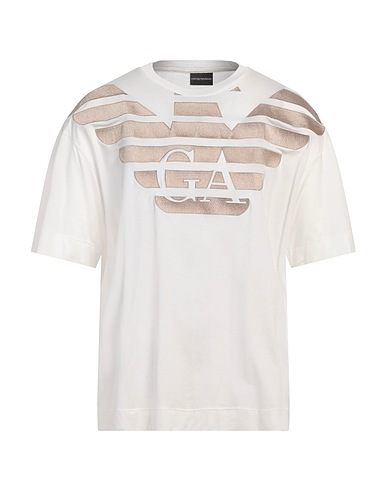 EMPORIO ARMANI T-shirt White 70% Lyocell, 30% Cotton, Polyester