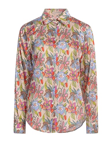 CAMICETTASNOB Floral shirts & blouses Beige 57% Viscose, 32% Silk, 11% Elastane