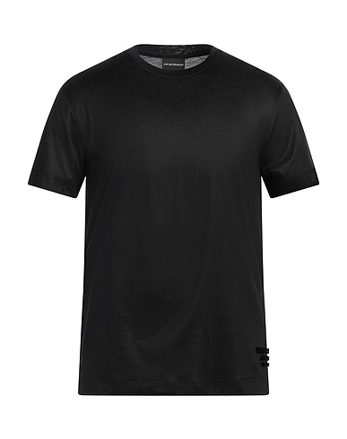 EMPORIO ARMANI Basic t-Shirt Μαύρο 70% Lyocell, 30% Βαμβάκι
