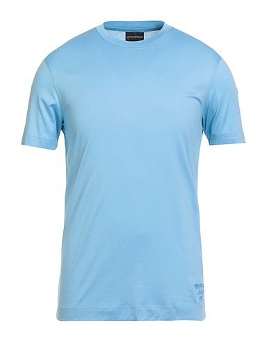 EMPORIO ARMANI Basic t-Shirt Ανοιχτό μπλε 70% Lyocell, 30% Βαμβάκι