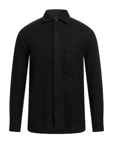 DESTIN Solid colour shirt Black 76% Wool, 14% Cashmere, 10% Polyamide