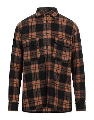 DESTIN Checked shirt Camel 65% Wool, 15% Polyamide, 14% Cashmere, 6% Silk