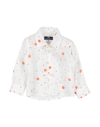 MANUELL & FRANK Patterned shirt White 100% Linen