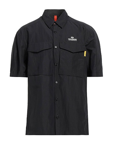 PARAJUMPERS Solid color shirt Black 72% Polyamide, 28% Cotton