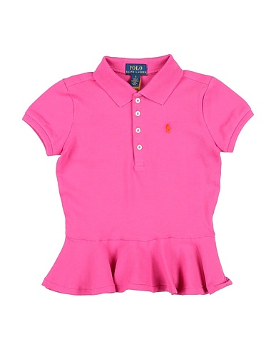 POLO RALPH LAUREN Polo Stretch Mesh Peplum Polo Shirt
 Fucsia 98% Algodón, 2% Elastán