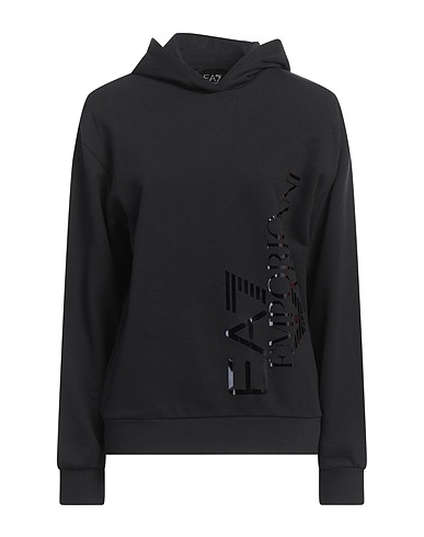 EA7 Hooded track jacket  Black 88% Cotton, 12% Polyester