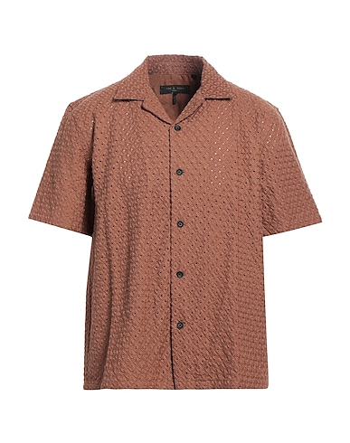 RAG & BONE Solid color shirt Brown 100% Lyocell