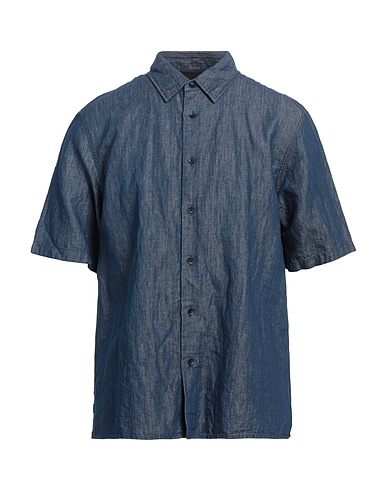 RAG & BONE Solid color shirt Blue 58% Cotton, 42% Linen