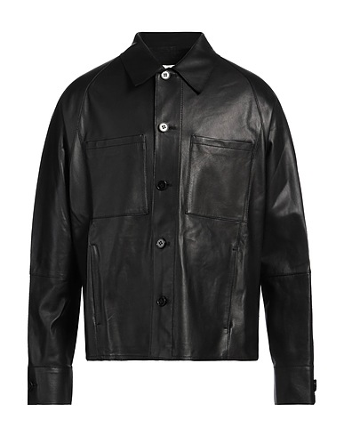EMPORIO ARMANI 無地シャツ ブラック 羊革（ラムスキン） 100%