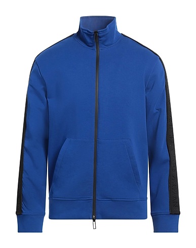 EMPORIO ARMANI Sweatshirt Blue 76% Cotton, 18% Polyester, 6% Elastane, Polyamide