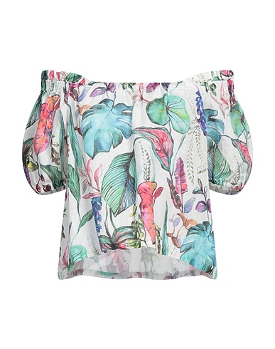 120% LINO Off-the-shoulder top White 100% Linen