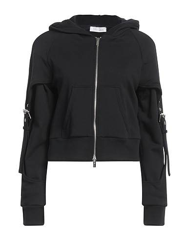 BLUMARINE Hooded track jacket  Black 100% Cotton