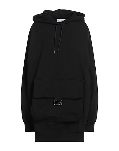 GAëLLE Paris Hooded sweatshirt Black 100% Cotton, Elastane
