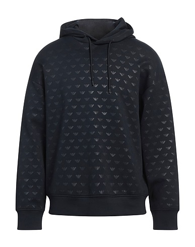 EMPORIO ARMANI Hooded track jacket  Midnight blue 51% Polyester, 43% Cotton, 6% Elastane