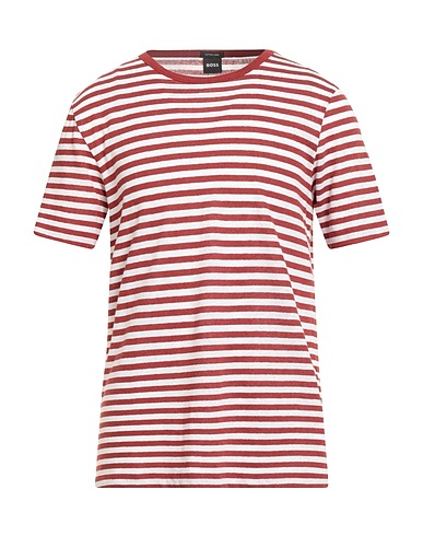 BOSS T-shirt Cioccolato 52% Cotone, 48% Lino