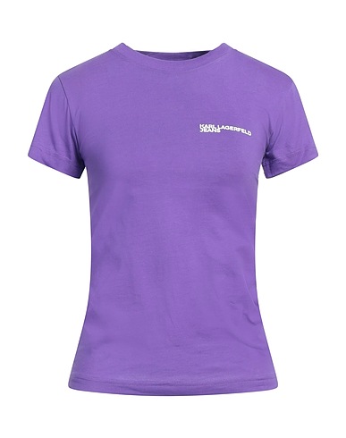 KARL LAGERFELD JEANS Basic T-Shirt Purple 100% Organic cotton