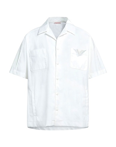 VALENTINO GARAVANI Solid colour shirt White 64% Polyester, 36% Elastomultiester