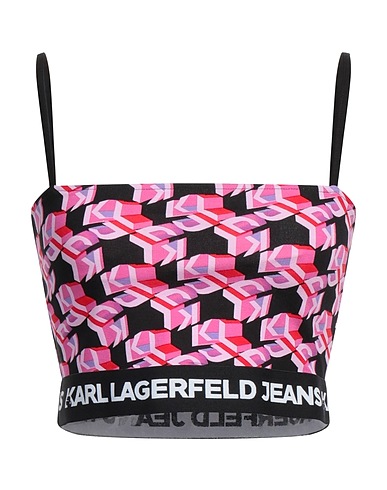 KARL LAGERFELD JEANS Top Black 58% Viscose, 37% Polyamide, 5% Elastane