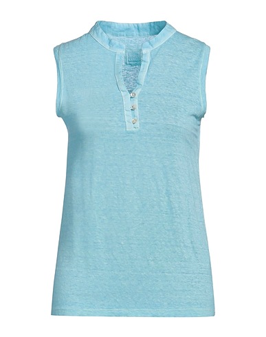 120% LINO Basic T-Shirt Sky blue 100% Linen