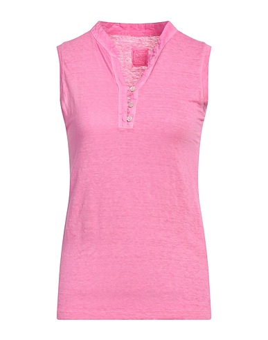 120% LINO Basic T-Shirt Pink 100% Linen