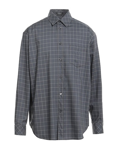 VERSACE Checked shirt PIOMBO 100% Virgin Wool