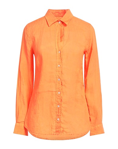 120% LINO Camisa de lino Naranja 100% Lino
