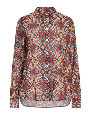 MASSIMO ALBA Shirts Brick red 100% Cotton