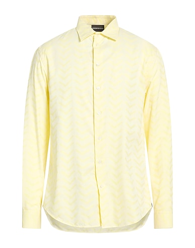 EMPORIO ARMANI Solid color shirt GIALLO PASTELLO 100% Cotton