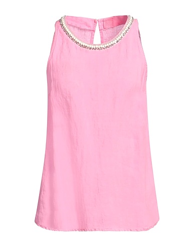 120% LINO Top Pink 100% Linen