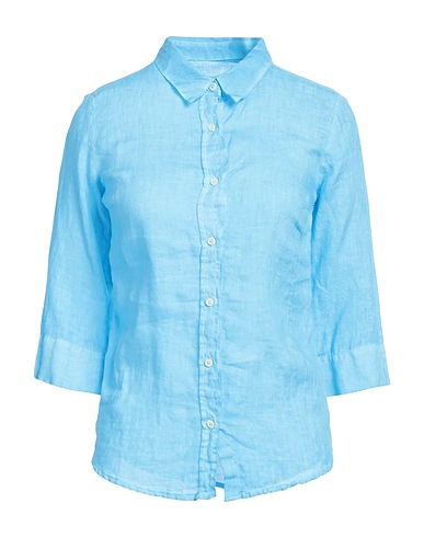 120% LINO Camicia in lino Azzurro 100% Lino