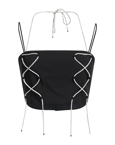 GIUSEPPE DI MORABITO Top Black 98% Viscose, 2% Elastane