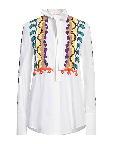 VALENTINO GARAVANI Patterned shirts & blouses White 100% Cotton, Viscose, Polyester