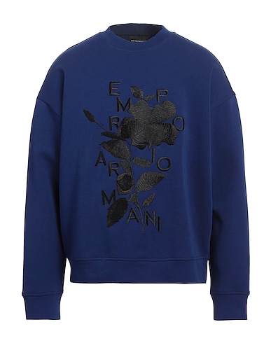 EMPORIO ARMANI Sweatshirt Navy blue 76% Cotton, 18% Polyester, 6% Elastane