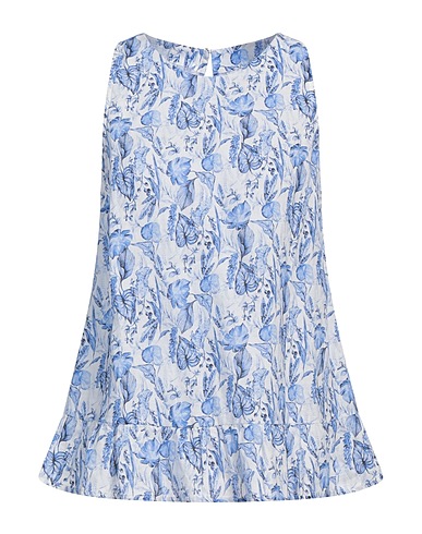 120% LINO Top Blu 100% Lino