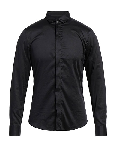 ARMANI EXCHANGE Solid colour shirt Black 100% Cotton