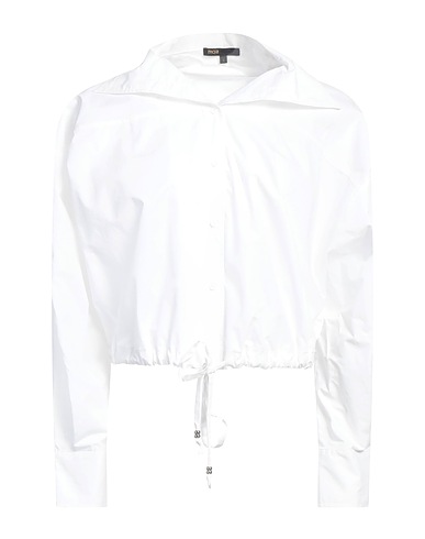 MAJE Solid colour shirts & blouses White 100% Cotton, Mother-of-pearl