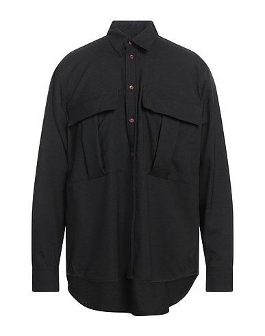MARNI Solid colour shirt Black 100% Virgin Wool