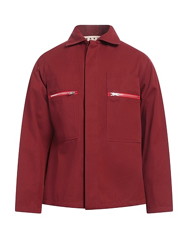 MARNI Denim shirt Burgundy 75% Cotton, 25% Polyester