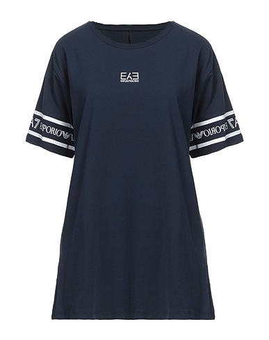 EA7 T-shirt Midnight blue 95% Cotton, 5% Elastane
