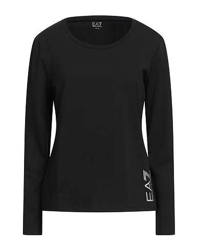 EA7 T-shirt Black 96% Cotton, 4% Elastane