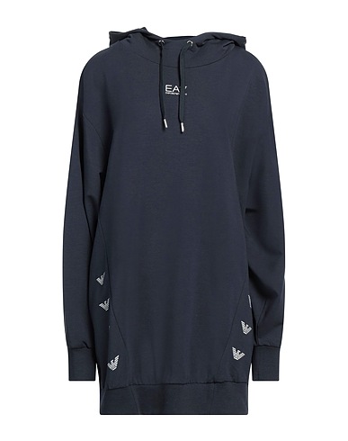 EA7 Hooded sweatshirt Midnight blue 54% Organic cotton, 42% Modal, 4% Elastane